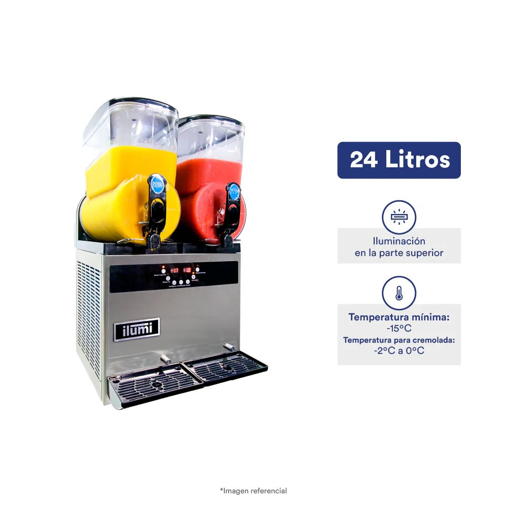 Maquinas De Cremolada Cremoladera 2 Pozas 24L Ilumi