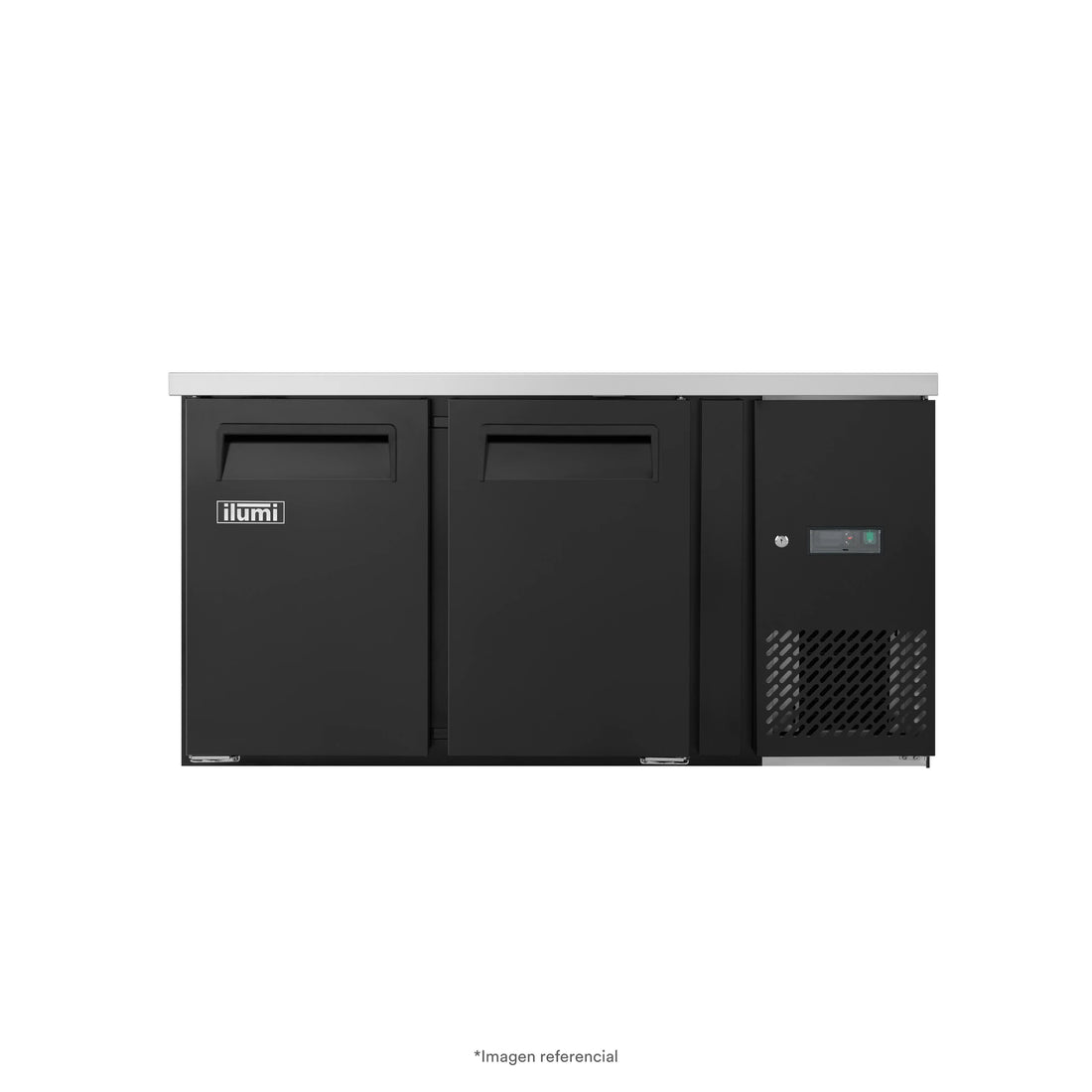 Meson Refrigerada Conservadora Gourmet 2 Puertas Sólidas 280L - Negra Ilumi