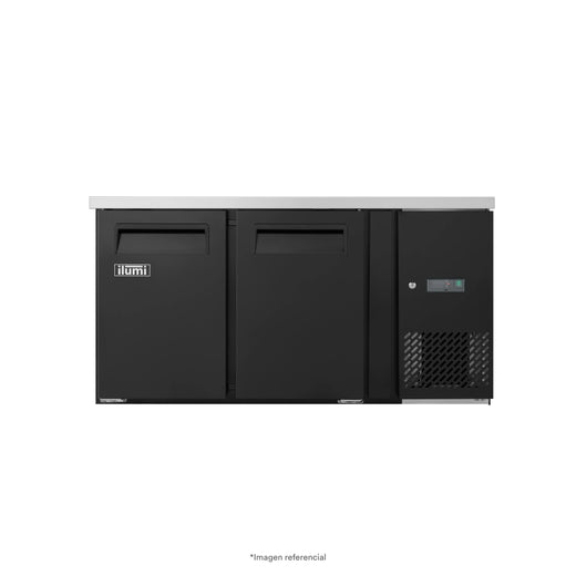 Meson Refrigerada Conservadora Gourmet 2 Puertas Sólidas 280L - Negra Ilumi