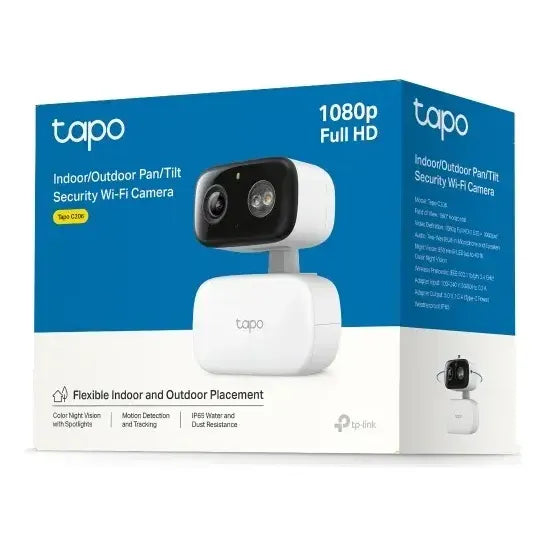 TAPO C206 CÁMARA WIFI INTERIOR/EXTERIOR 2MP FULL HD 360° CON VISIÓN NOCTURNA A COLOR TP-LINK