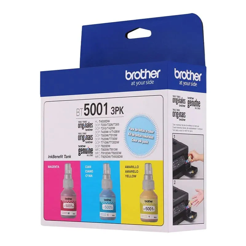 PACK 3 TINTAS BROTHER BT50013PK COLOR