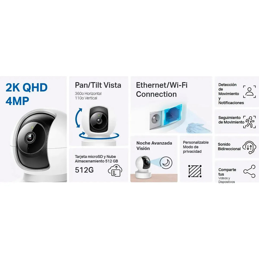 TAPO C222 TAPO CÁMARA WIFI INTERIOR 2K QHD 2560X1440 4MP TP-LINK