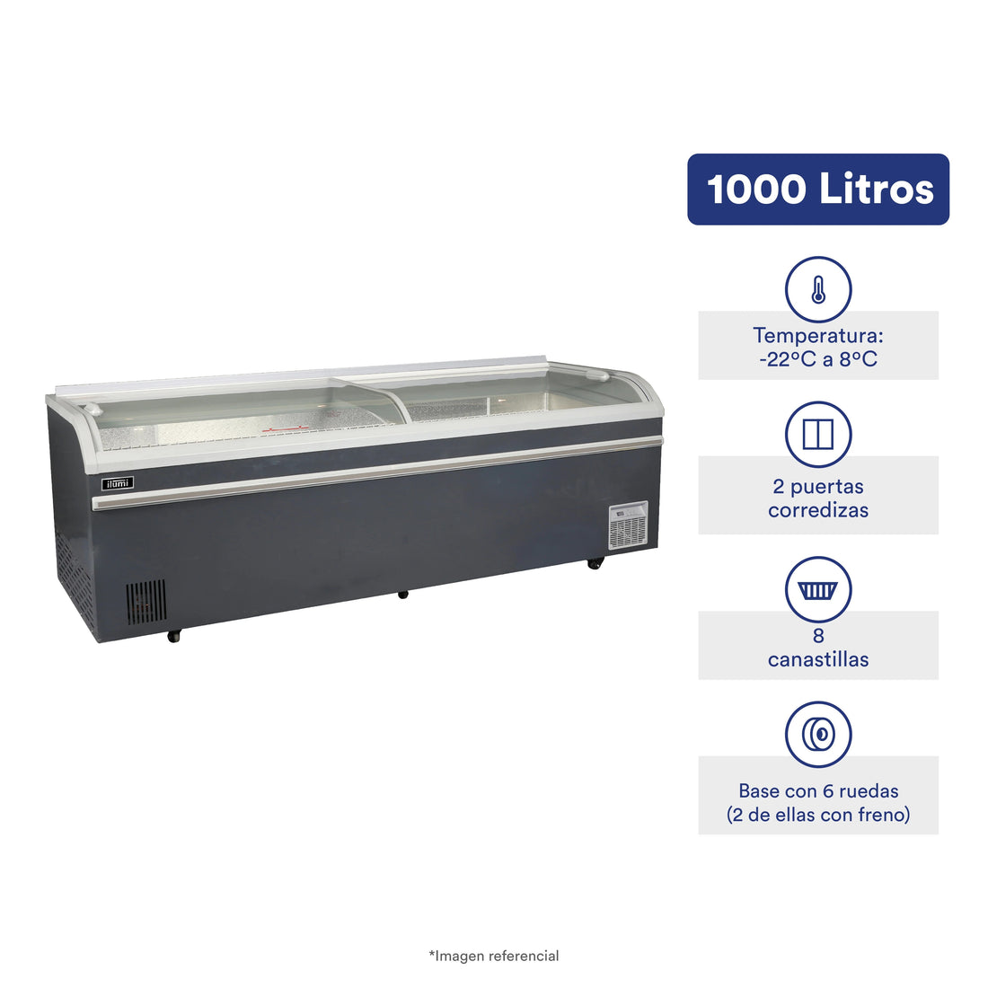 Congelador Tipo Isla De 1000 Litros Ilumi