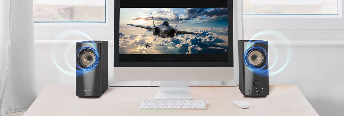 PARLANTE CREATIVE T60 2.0 30W/60W BT/ USB-C/ 3.5MM / MIC SB SURROUND 220V BLACK (51MF1705AA001)