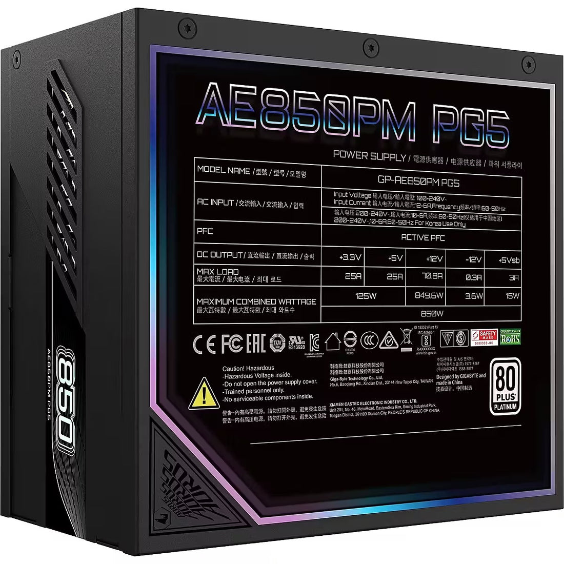 PSU AORUS ELITE P850W 80+ PLATINUM GP-AE850PM PG5