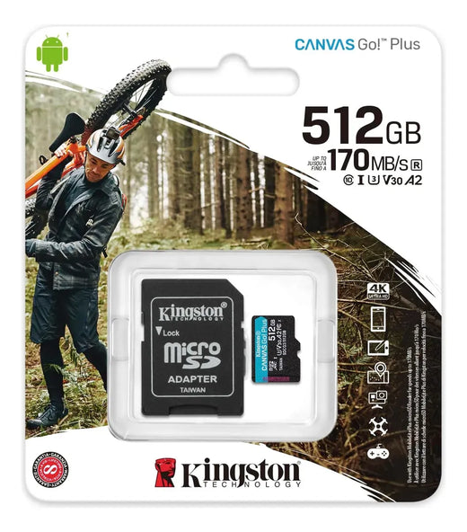 MEMORIA MICROSDXC 512GB R170MB/S W70MB/S C10+ADP KINGSTON (SDCG3/512GB)