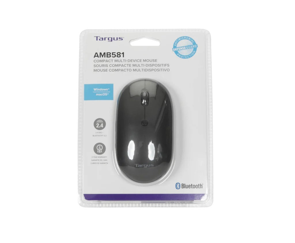 MOUSE TARGUS B581 COMPACT ANTIMICROBIAL MULTI-DEVICE BT BLACK (AMB581GL)