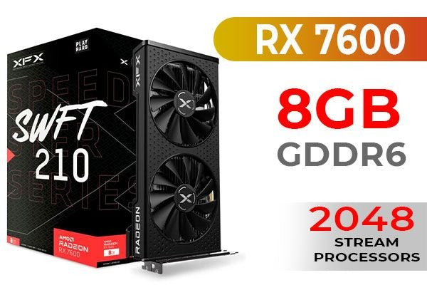 RADEON™ XFX SWFT 210 RX7600 8GB X2 CE RX-76PSWFTFY