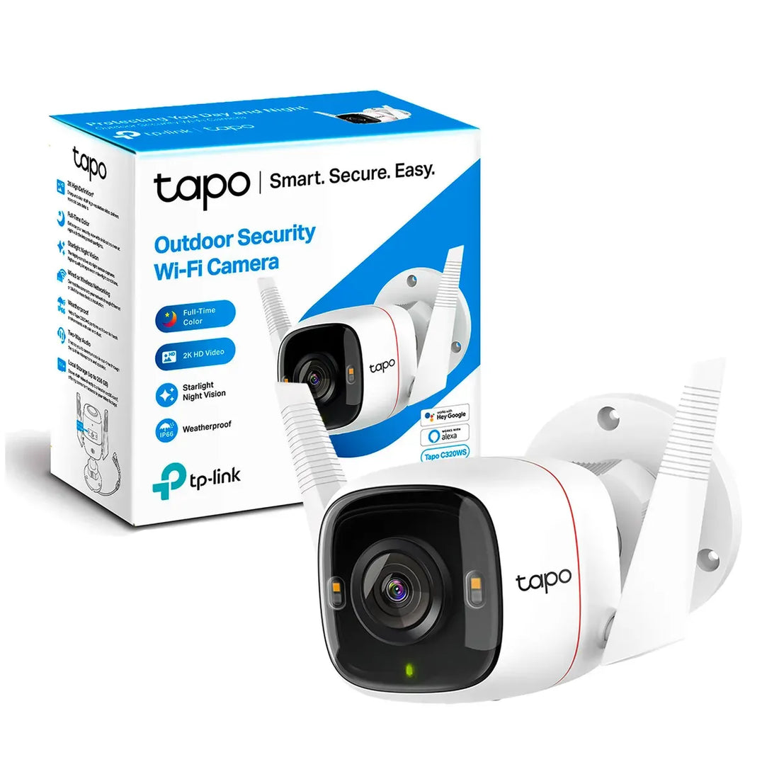 TAPO C320WS CÁMARA EXTERIOR 2K 4MP CON VISIÓN NOCTURNA A COLOR E IA TP-LINK