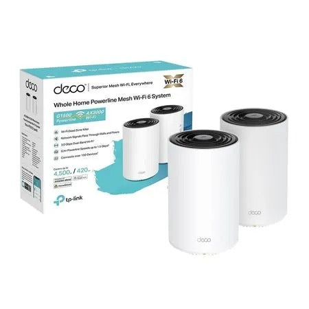 DECO PX50 (2-PACK) MESH WIFI 6 AX3000 + POWERLINE TP-LINK