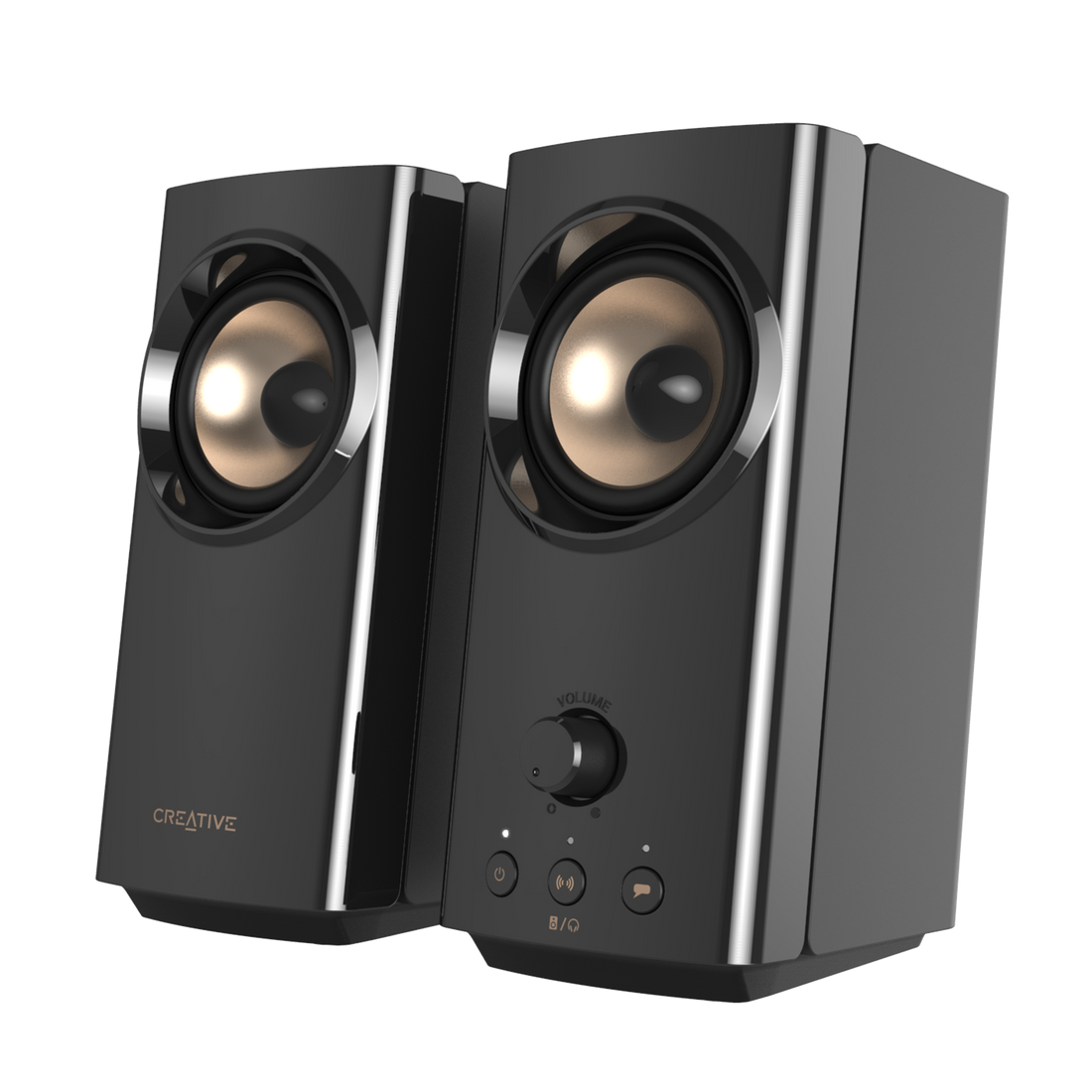 PARLANTE CREATIVE T60 2.0 30W/60W BT/ USB-C/ 3.5MM / MIC SB SURROUND 220V BLACK (51MF1705AA001)