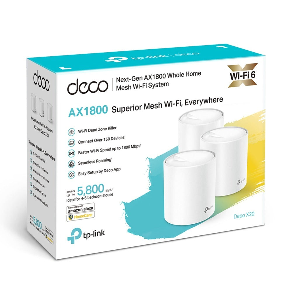 DECO X20 (3-PACK) MESH WIFI 6 AX1800 DUAL BAND TP-LINK