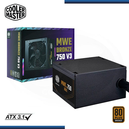 PSU COOLER MASTER MWE BRONZE V3 FR 750W A/US CABLE MPE-7501-ACAAW-3BUS