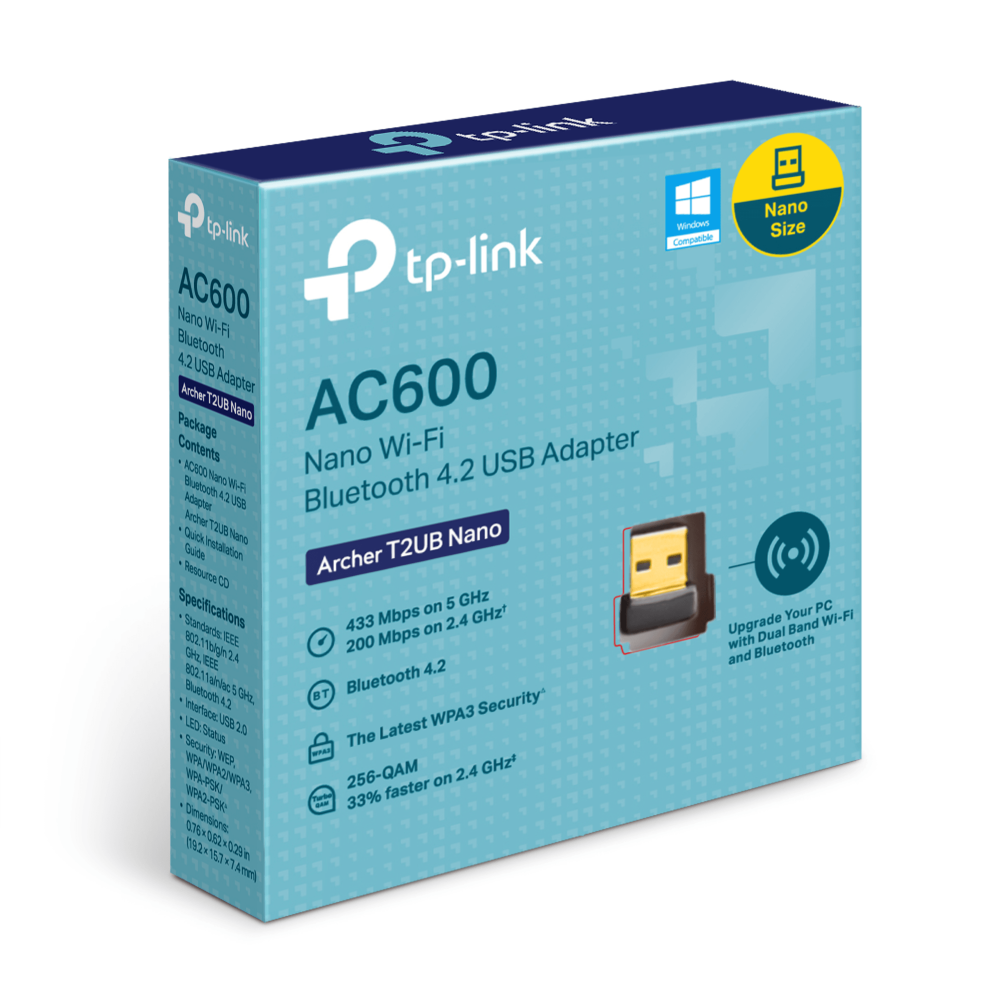 ARCHER T2UB NANO ADAPTADOR USB WIFI 5 AC600 + BLUETOOTH TP-LINK