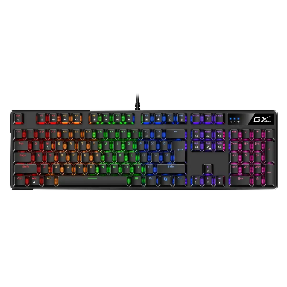 TECLADO GENIUS GX SCORPION K12 GAMING RGB LED MECHANICAL USB AI BROWN SWITCH BLACK (31310057401)