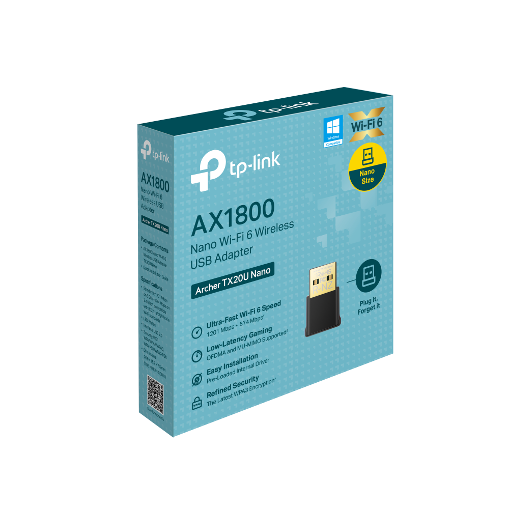 ARCHER TX20U NANO ADAPTADOR USB WIFI 6 AX1800 COMPACTO TP-LINK