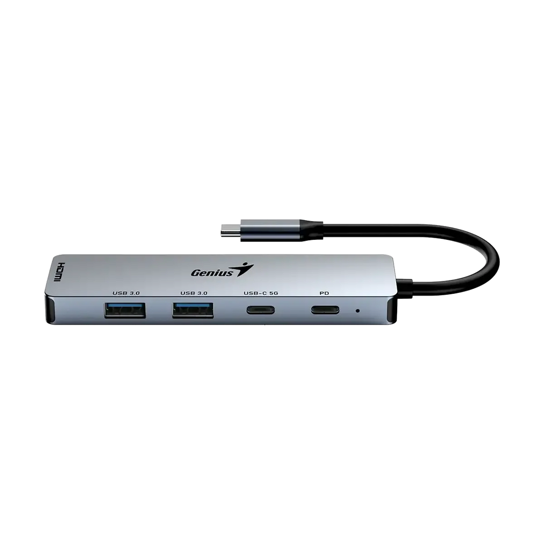 HUB USB-C GENIUS UH-500 2 USB-A 3.0 / 1 USB-C / 1 HDMI 4K POWER DELIVERY 100W SILVER (31240003400)