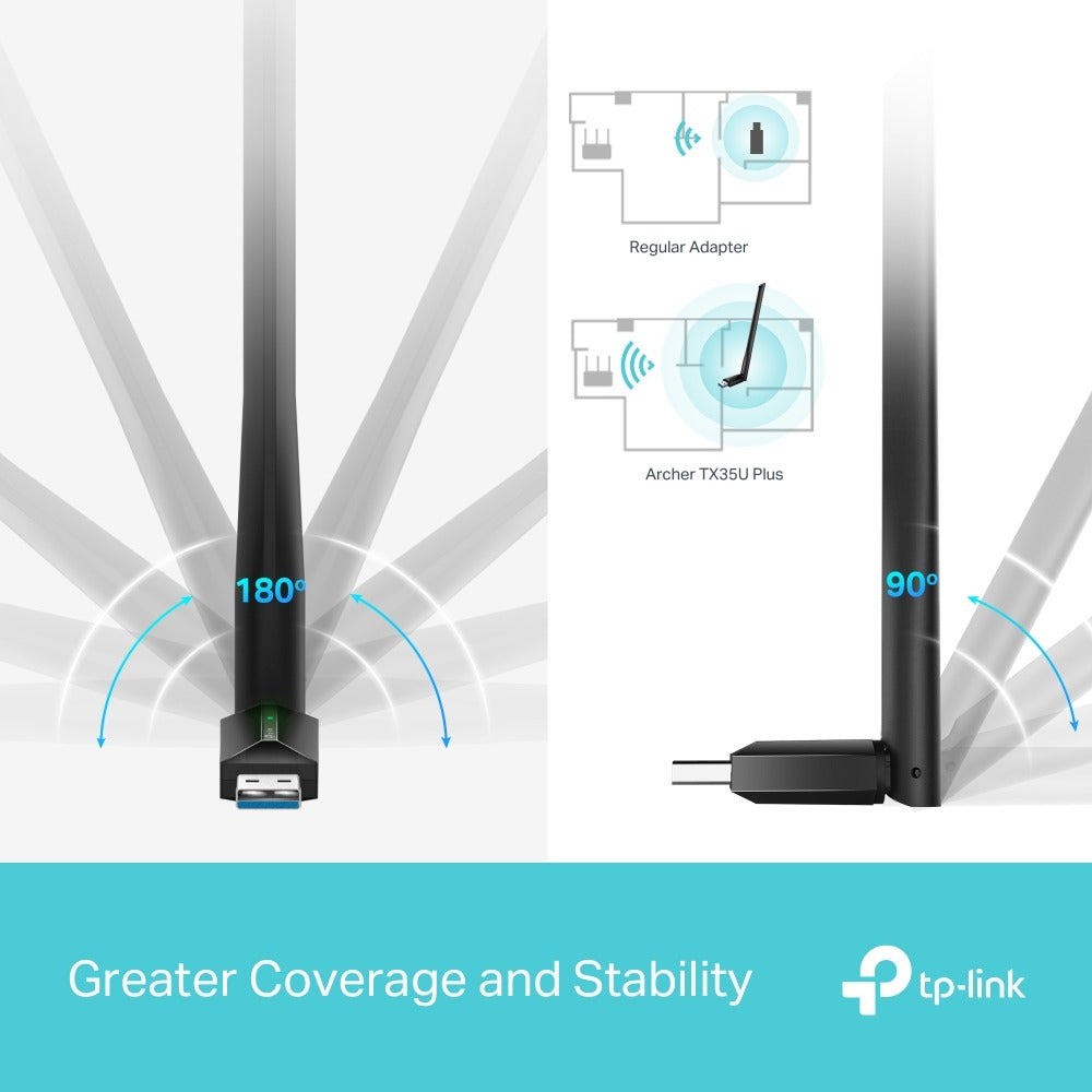 ARCHER TX35U PLUS ADAPTADOR USB WIFI 6 AX1800 ALTA GANANCIA TP-LINK