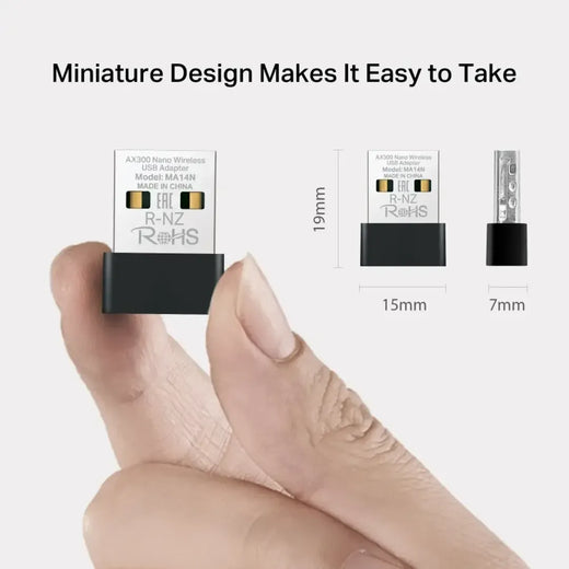Adaptador USB MERCUSYS WiFi 6 AX300 single band (2.4GHz)