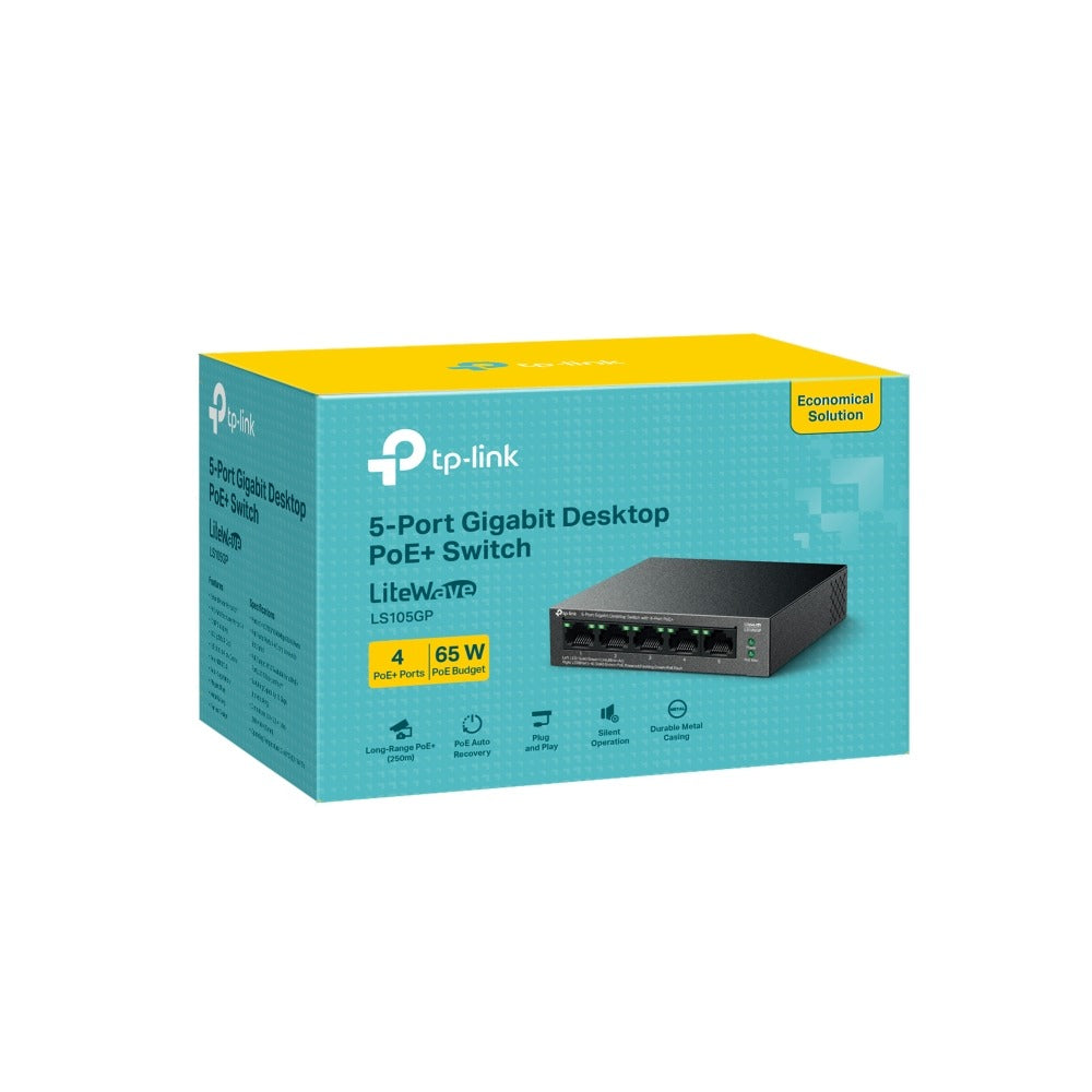 LS105GP SWITCH GIGABIT 5 PUERTOS 4 POE+ TP-LINK