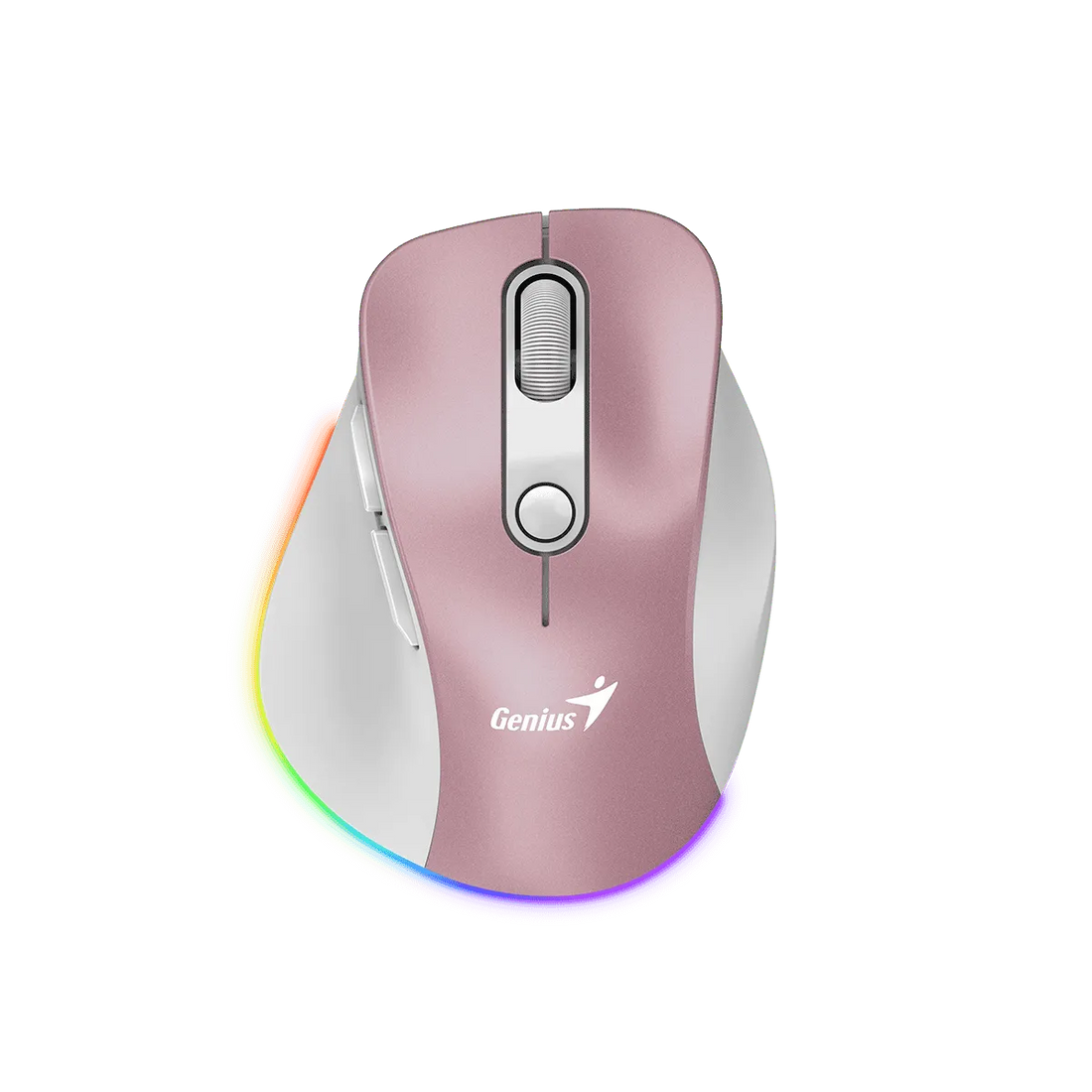 MOUSE GENIUS ERGO 9000S PRO RECARGABLE DUAL WIRELESS/BT 6-BOT SILENT RGB PINK (31030039403)