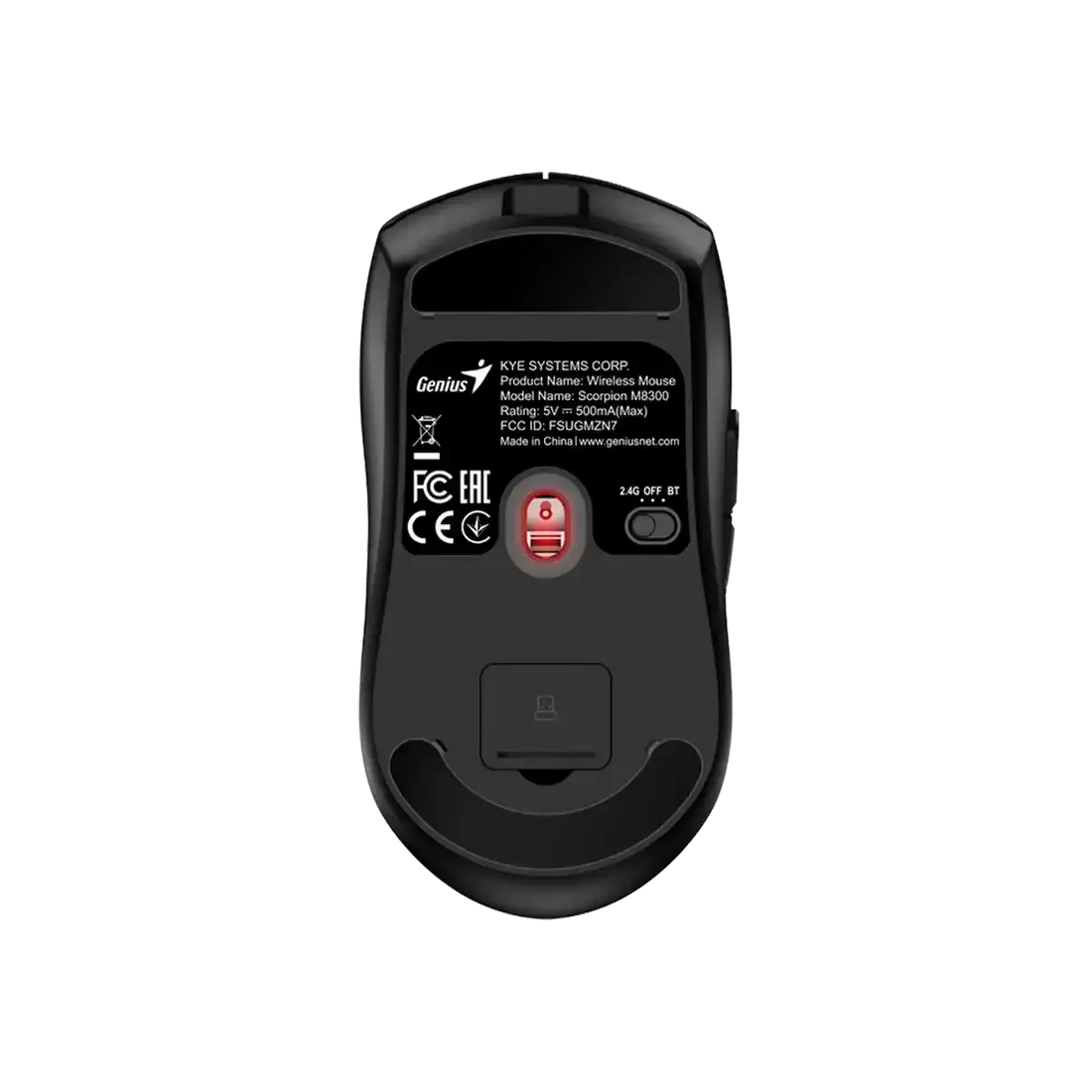 MOUSE GENIUS GX SCORPION M8300 AI COPILOT RECARGABLE WIRELESS/BT 4800 DPI 6-BOT 59GR BLACK(31060003400)