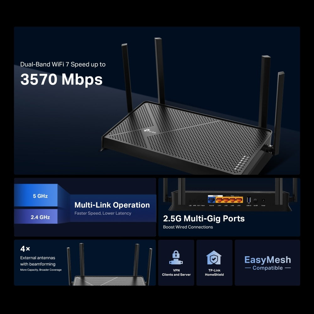 ARCHER BE230 ROUTER WIFI 7 INTERMEDIO TP-LINK