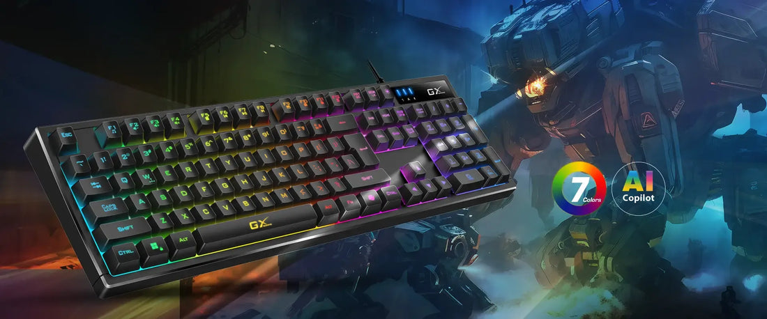 TECLADO GENIUS GX SCORPION K7 AI COPILOT GAMING RGB 19 TECLAS ANTI-GHOSTING MACRO USB SP BLACK (31310054401)