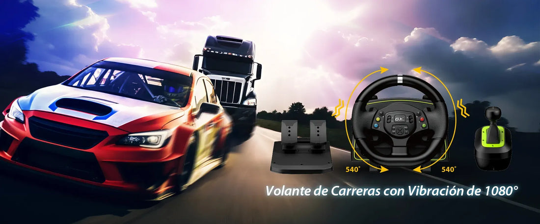 TIMON C/PEDAL + PALANCA GENIUS GX SPEED MASTER X2 DUAL MOTOR VIBRATION 1080 ROTACION PS4/PS3/PC USB BLACK (31620002400)