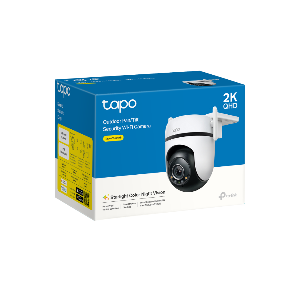 TAPO C520WS CÁMARA EXTERIOR 2K 4MP 360° CON IA Y SIRENA TP-LINK