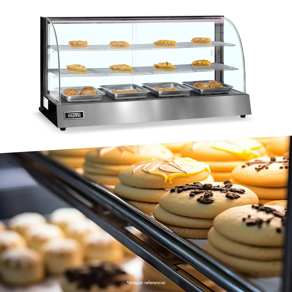 Vitrina Caliente Grande De 120Cm De 4 Bandejas Ilumi