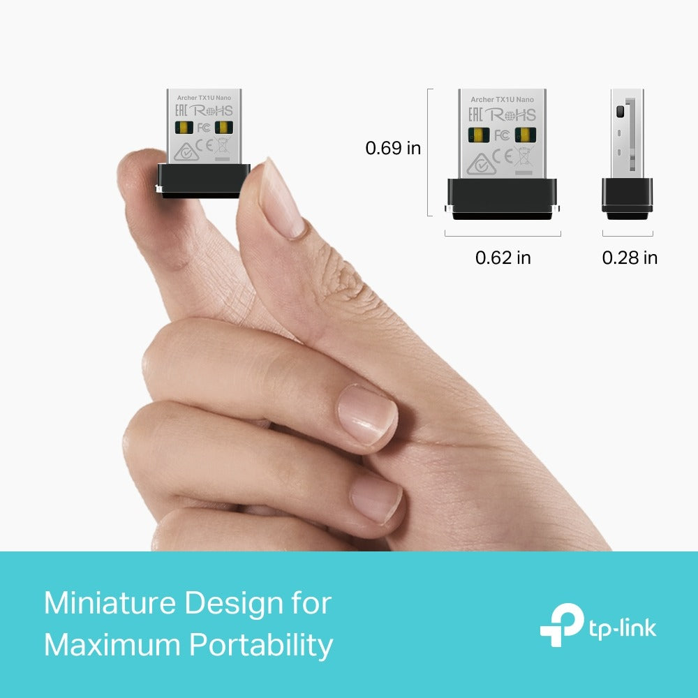 ARCHER TX1U NANO ADAPTADOR USB WIFI 6 AX300 COMPACTO TP-LINK