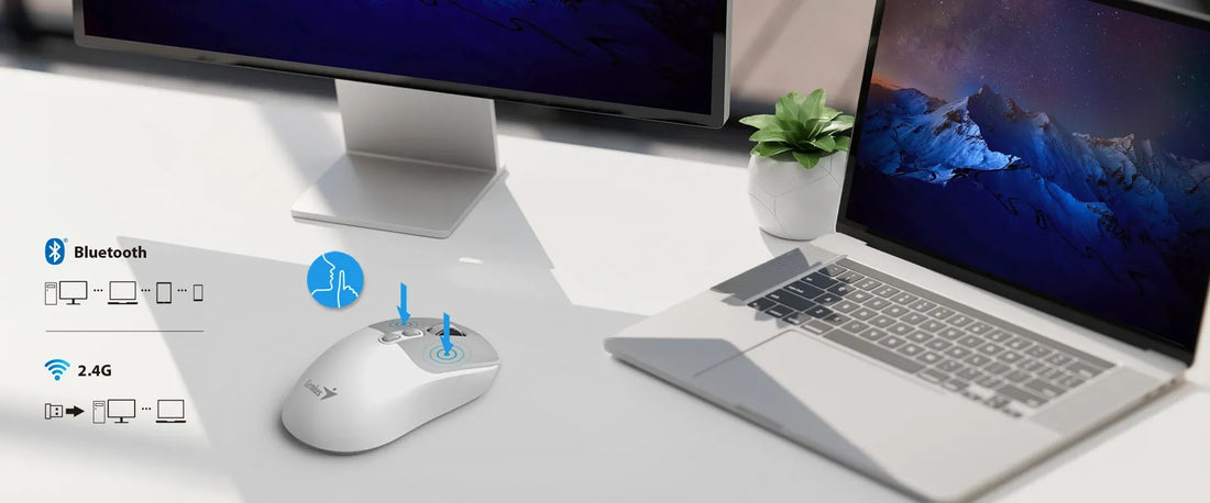 MOUSE GENIUS NX-8080S BT AI COPILOT DUAL WIRELESS/BT SILENT 7-BOT MILK TEA (31030042404)