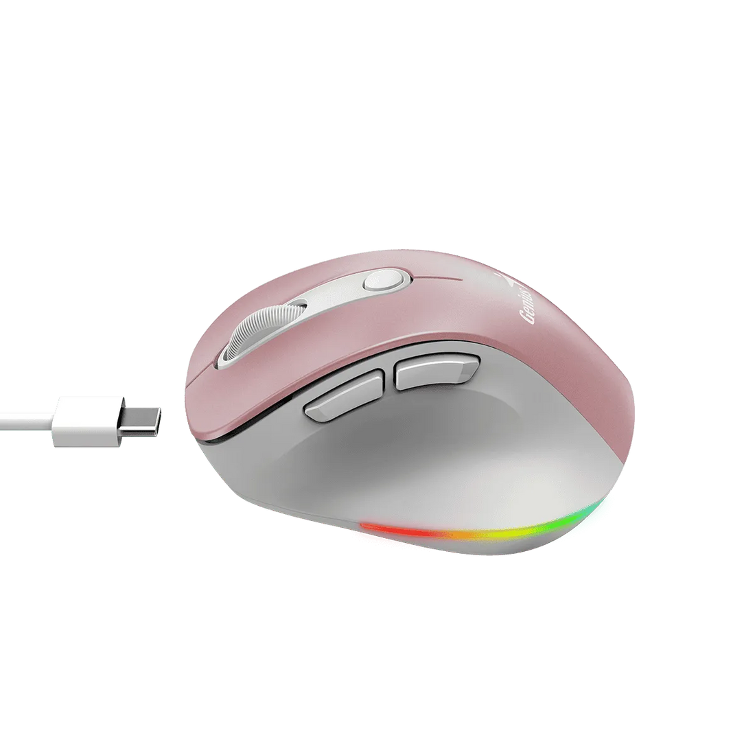 MOUSE GENIUS ERGO 9000S PRO RECARGABLE DUAL WIRELESS/BT 6-BOT SILENT RGB PINK (31030039403)