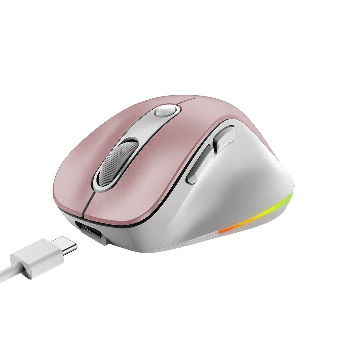 MOUSE GENIUS ERGO 9000S PRO RECARGABLE DUAL WIRELESS/BT 6-BOT SILENT RGB PINK (31030039403)
