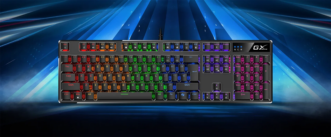 TECLADO GENIUS GX SCORPION K12 GAMING RGB LED MECHANICAL USB AI BROWN SWITCH BLACK (31310057401)