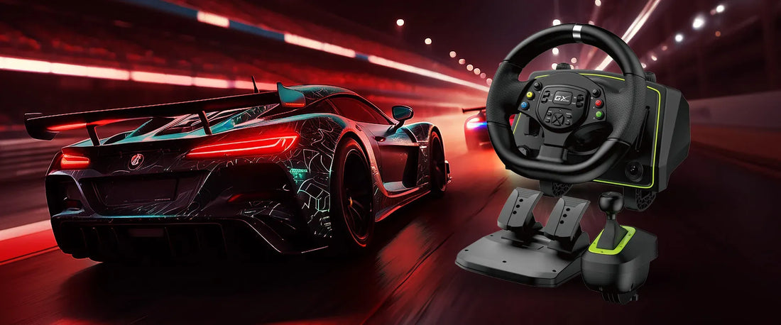 TIMON C/PEDAL + PALANCA GENIUS GX SPEED MASTER X2 DUAL MOTOR VIBRATION 1080 ROTACION PS4/PS3/PC USB BLACK (31620002400)