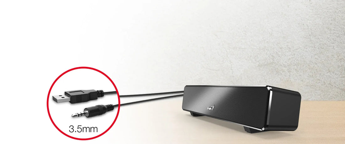 PARLANTE GENIUS SOUND BAR 100 MINI 6W 3.5MM USB POWER BLACK (31730024400)