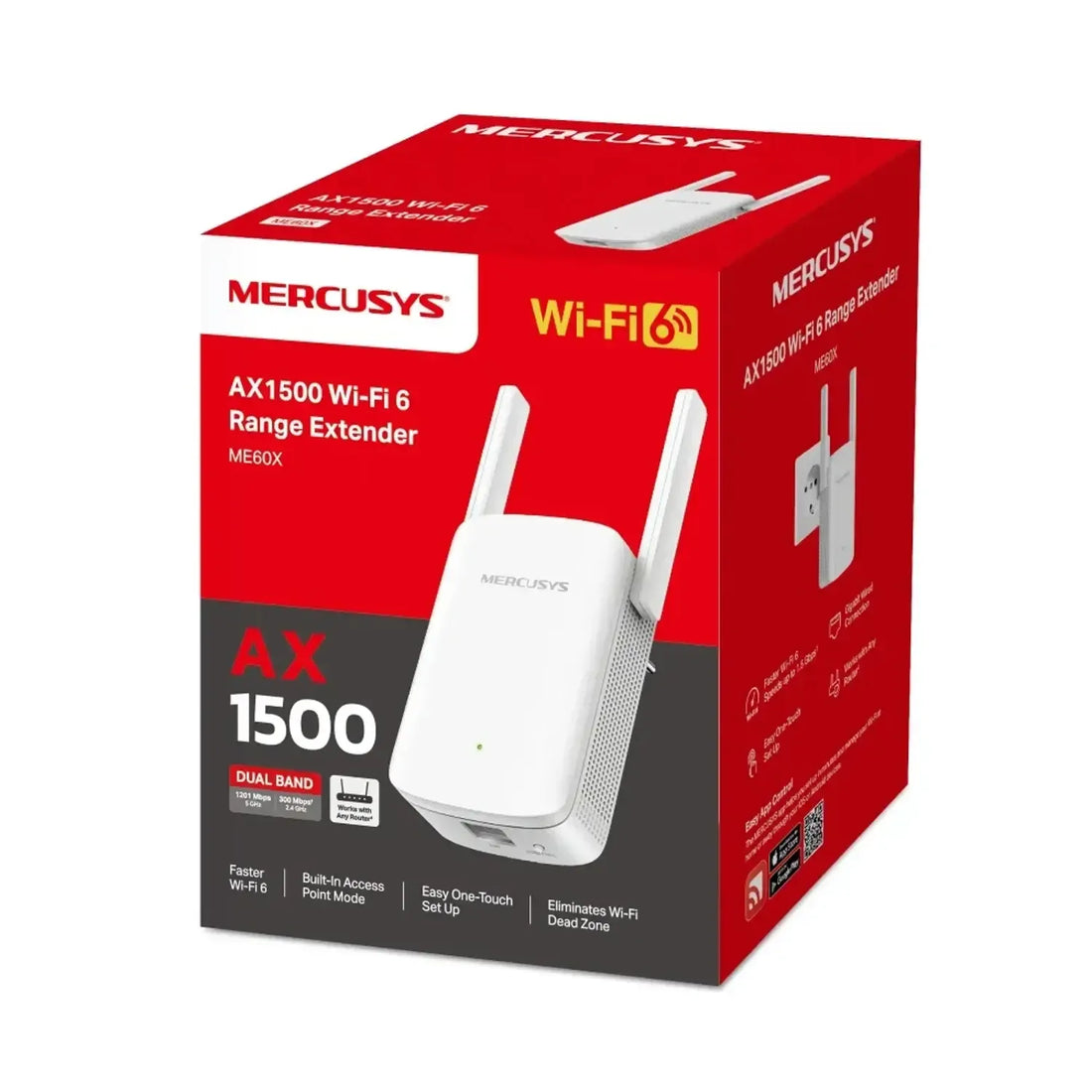 Extensor MERCUSYS WiFi 6 AX1500 dual band (5GHz/2.4GHz)