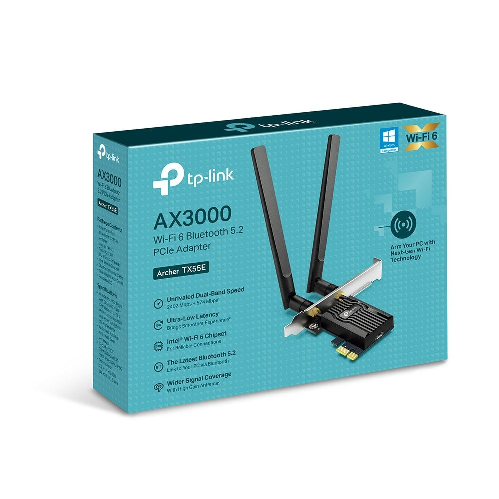 ARCHER TX55E ADAPTADOR PCIE WIFI 6 AX3000 + BLUETOOTH TP-LINK