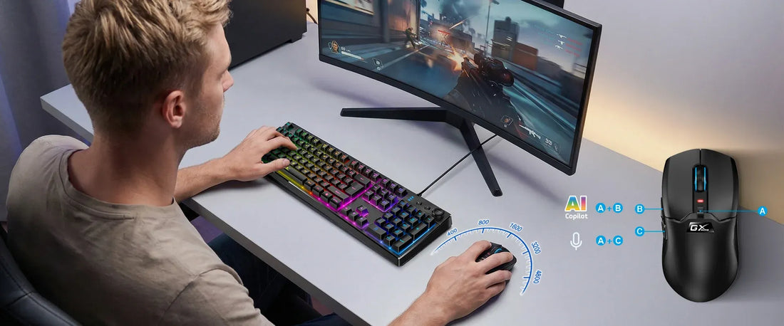 MOUSE GENIUS GX SCORPION M8300 AI COPILOT RECARGABLE WIRELESS/BT 4800 DPI 6-BOT 59GR BLACK(31060003400)
