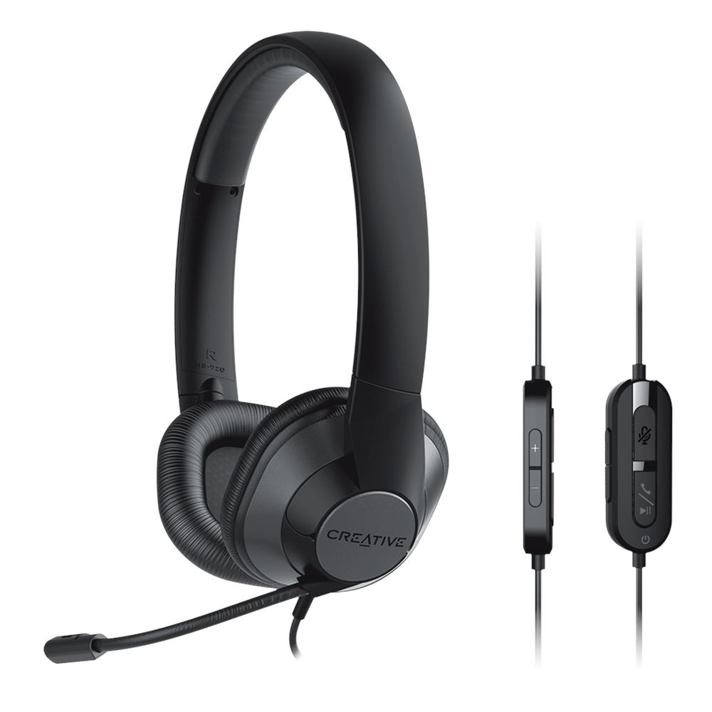 AUDIFONO C/MICROF. CREATIVE HS-720 V2 USB-A 30MM MICROMONITORIZACI? NOISE-CANCELLING MUTE LIGERO 135G BLACK (51EF0960AA000)