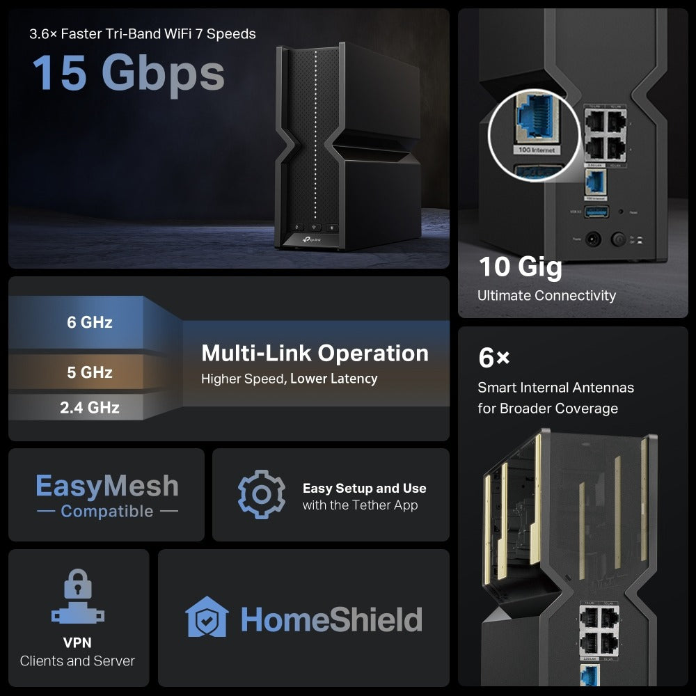 ARCHER BE700 ROUTER WIFI 7 PREMIUM TP-LINK