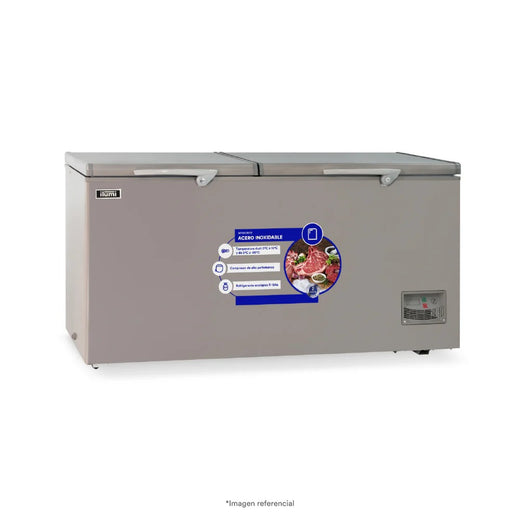 Congeladora Con Tina De Acero Inoxidable De 550 Litros Gris Ilumi