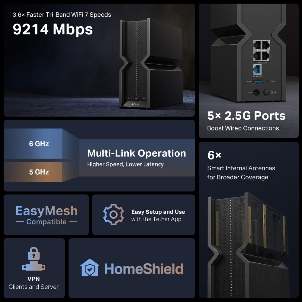 ARCHER BE550 ROUTER WIFI 7 TRI-BAND TP-LINK