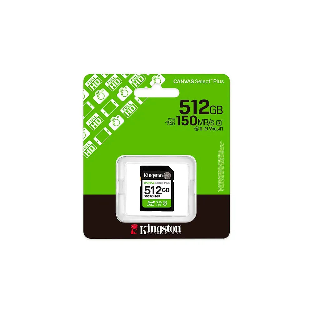 MEMORIA SDHC 512GB 100MB/S C10 KINGSTON (SDS2/512GB)