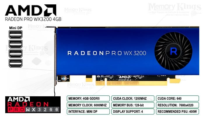 RADEON™ PRO WX 3200 4GB GDDR5 PCI 100-506115
