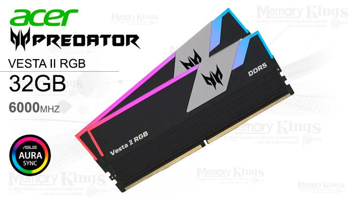 DDR5 PC PREDATOR VESTA II RGB 64GB (32X2) 6000MT/S CL30 BK