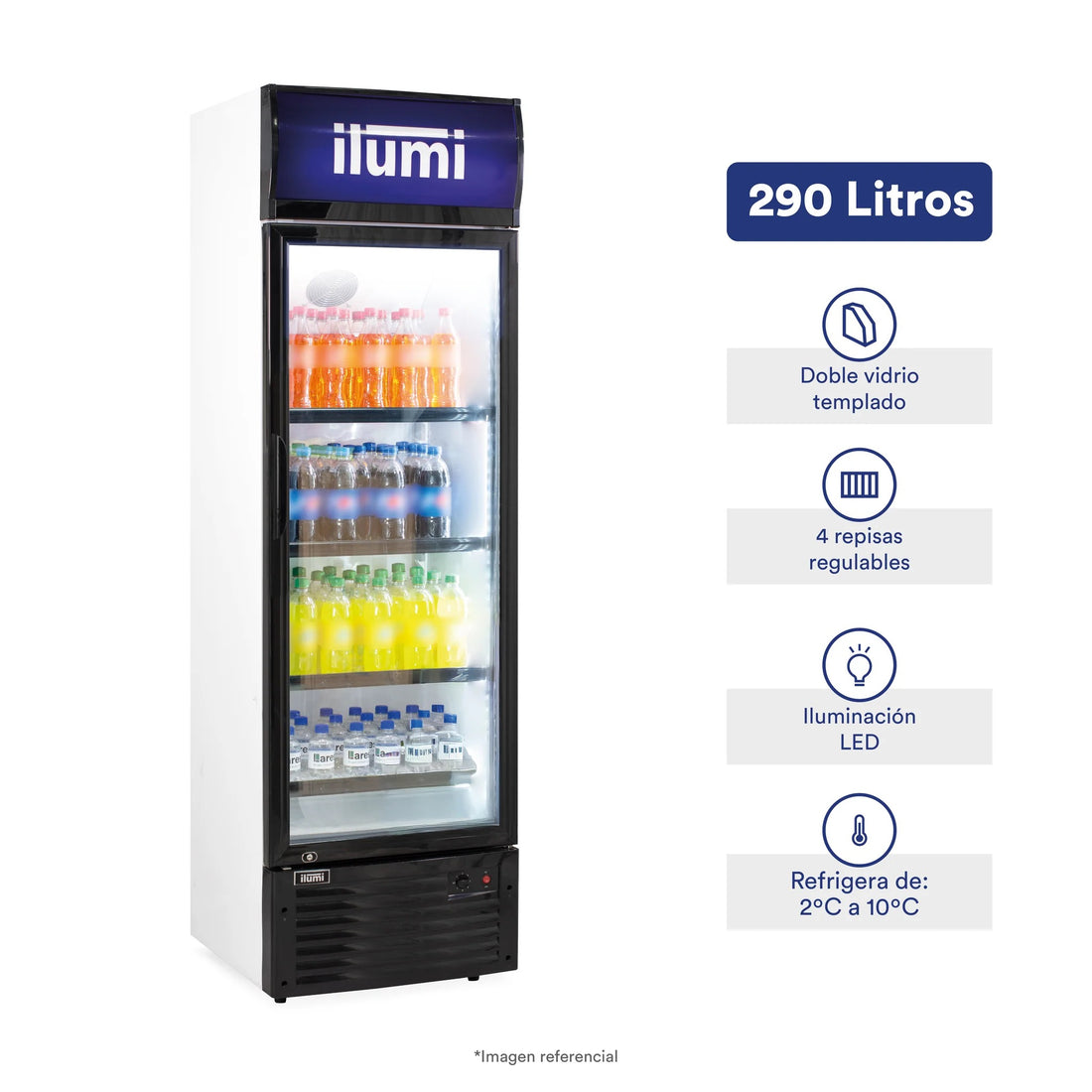 Bc Cooler (Conservador) Puerta Vidrio Vertical 290L Ilumi