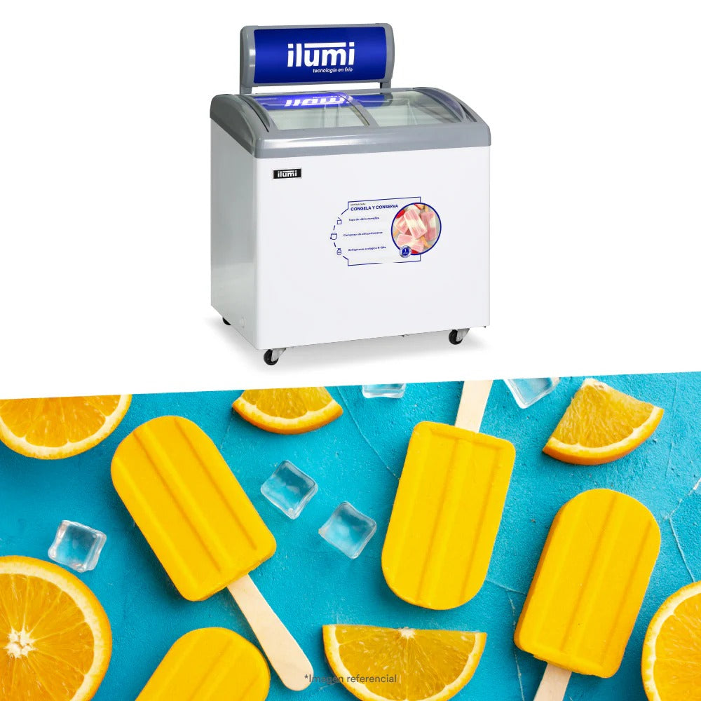 Congeladora Vidrio Corredizo 260 Litros Ilumi